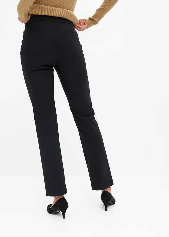 Stretch-Hose aus elastischem Bengalin in schwarz von hinten - bonprix