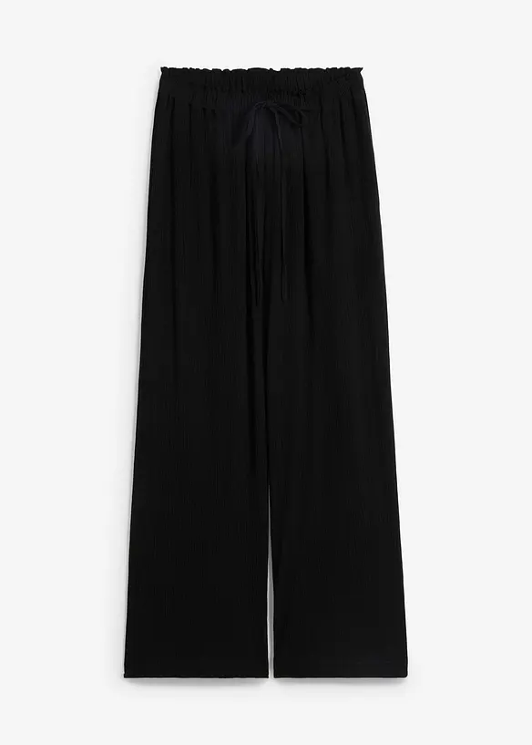 Palazzo-Hose aus reiner Viskose in schwarz von vorne - bonprix