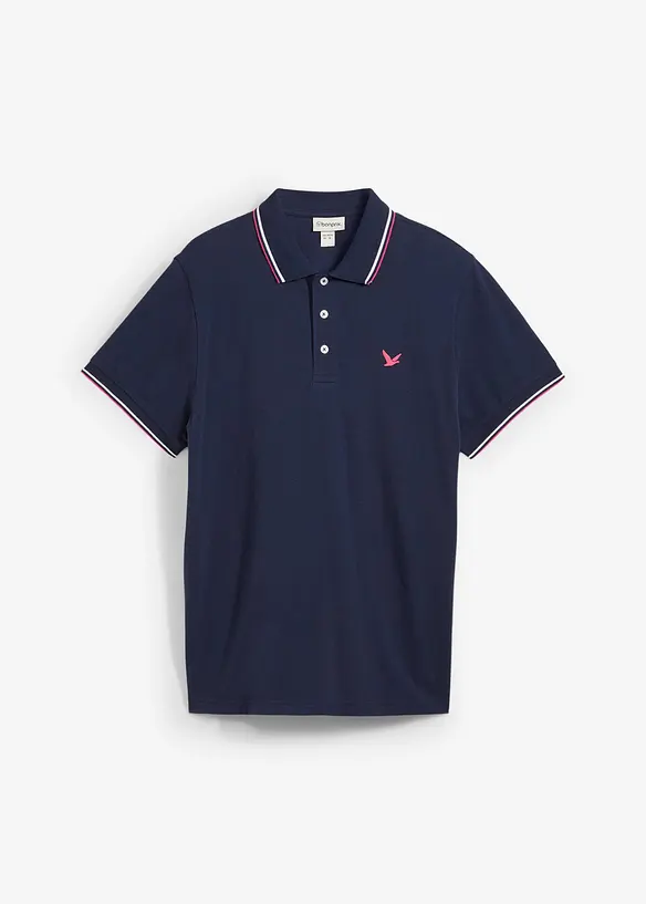 Poloshirt aus robustem Piqué in blau von vorne - bonprix