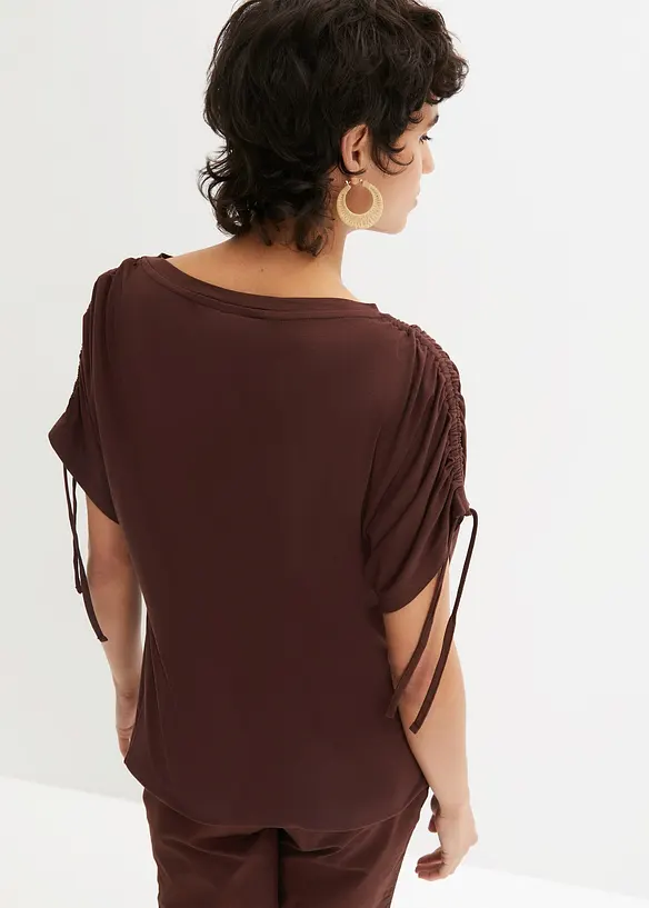 Shirt aus fließender Viskose in braun von hinten (im Anschnitt) - bonprix Shirt aus fließender Viskose in braun von hinten (im Anschnitt) - bonprix