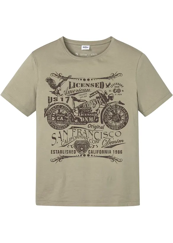 T-Shirt aus reiner Baumwolle in grün von vorne - bonprix