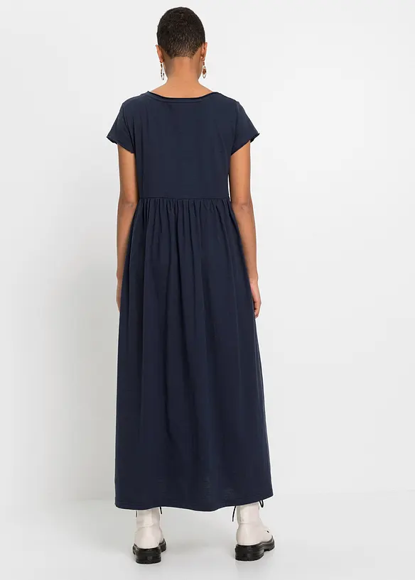 Shirtkleid aus Bio-Baumwolle in blau von hinten (Totalaufnahme) - bonprix Shirtkleid aus Bio-Baumwolle in blau von hinten (Totalaufnahme) - bonprix