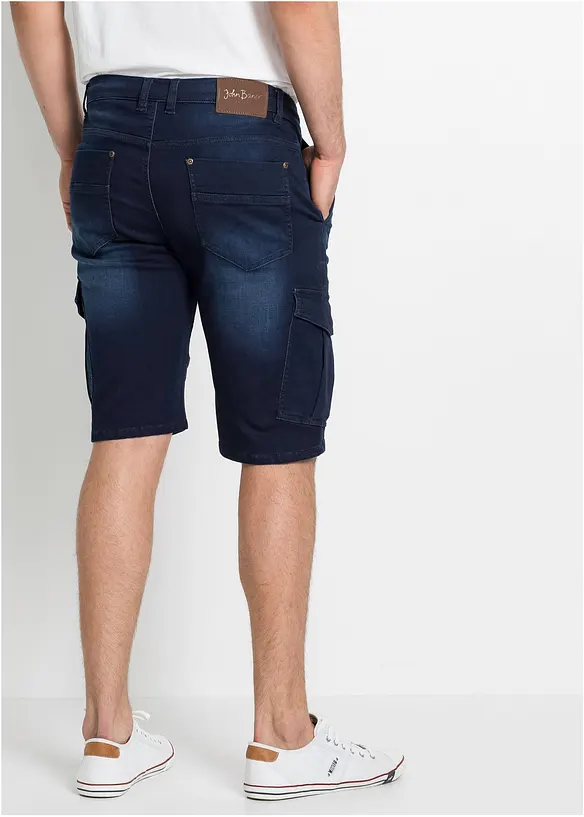 Sweatjeans-Bermuda in Regular-Fit in blau von hinten - bonprix