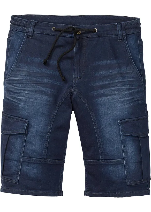 Sweatjeans-Bermuda in Regular-Fit in blau von vorne - bonprix