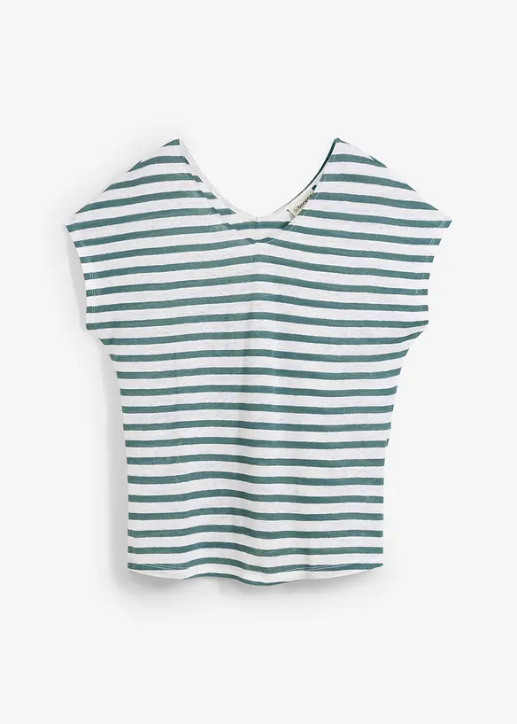 Shirt aus reinem Leinen mit Fledermausärmeln in petrol von vorne - bonprix Shirt aus reinem Leinen mit Fledermausärmeln in petrol von vorne - bonprix