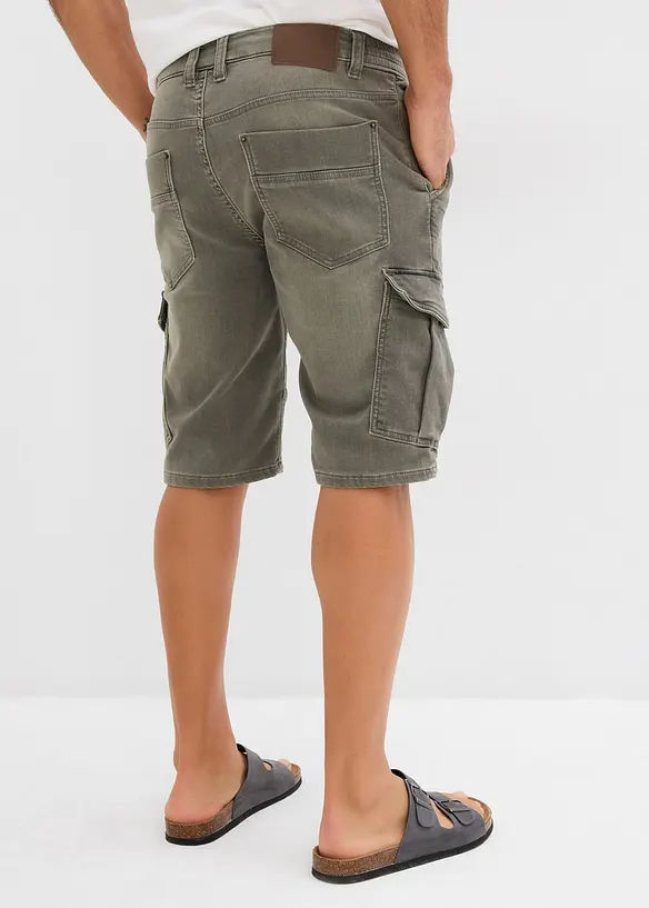 Sweatjeans-Bermuda in Regular-Fit in grau von hinten - bonprix