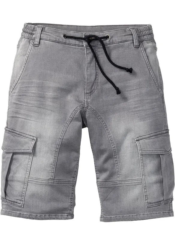 Sweatjeans-Bermuda in Regular-Fit in grau von vorne - bonprix