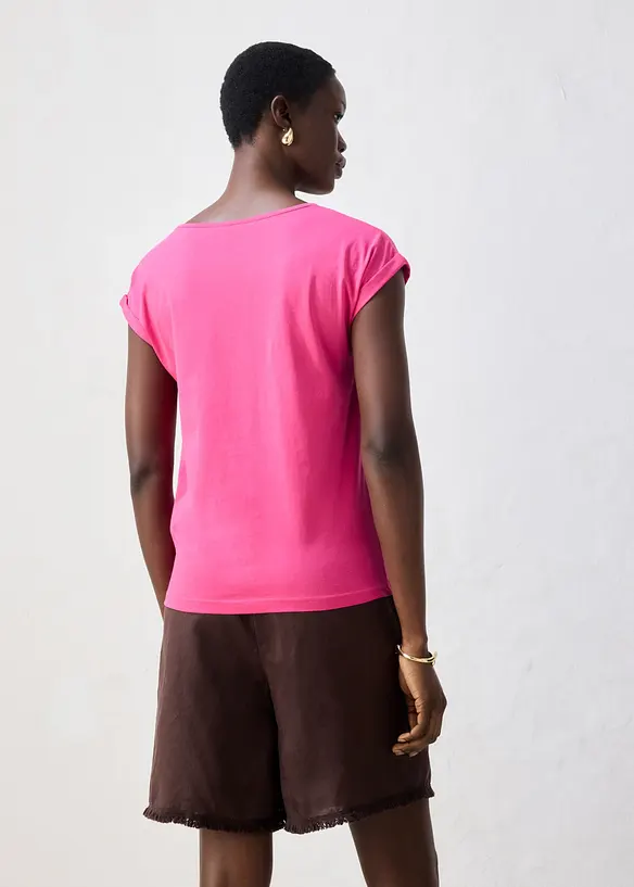 Shirt mit Seidenanteil in pink von hinten (im Anschnitt) - bonprix Shirt mit Seidenanteil in pink von hinten (im Anschnitt) - bonprix