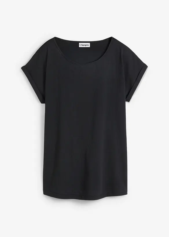 Shirt mit Seidenanteil in schwarz von vorne - bonprix Shirt mit Seidenanteil in schwarz von vorne - bonprix