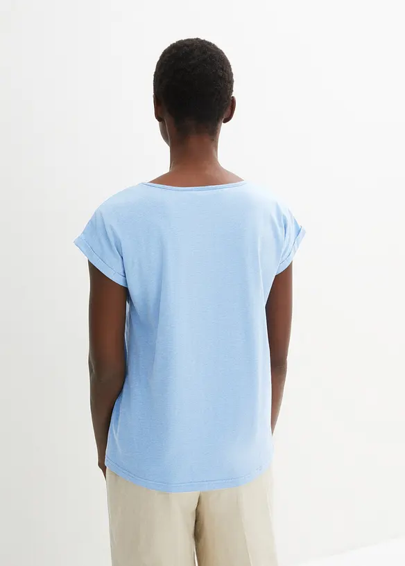 Shirt mit Seidenanteil in blau von hinten (im Anschnitt) - bonprix Shirt mit Seidenanteil in blau von hinten (im Anschnitt) - bonprix