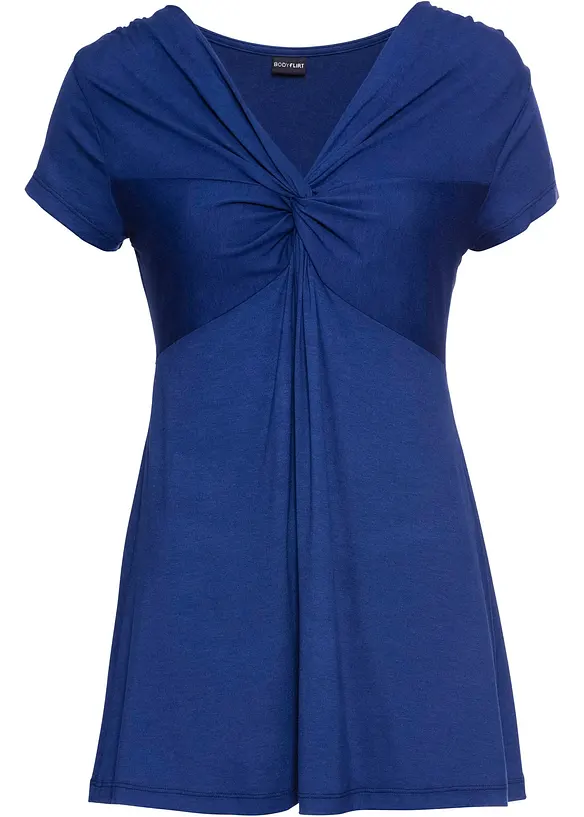 Shirt aus softem Viskose-Mix in blau von vorne - bonprix