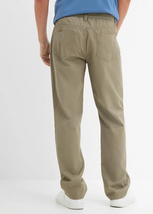 Regular Fit Twillhose aus reiner Baumwolle, Straight in grün von hinten - bonprix