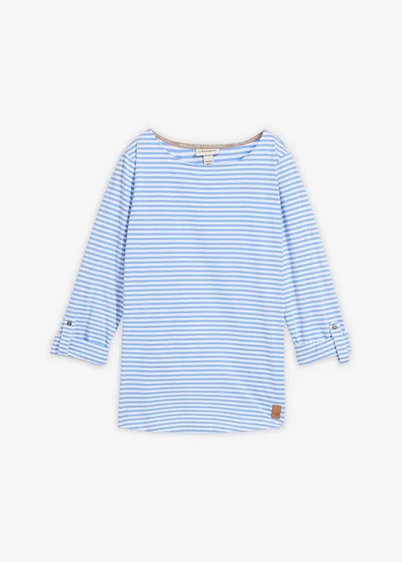Langarmshirt aus reiner Baumwolle in blau von vorne - bonprix Langarmshirt aus reiner Baumwolle in blau von vorne - bonprix