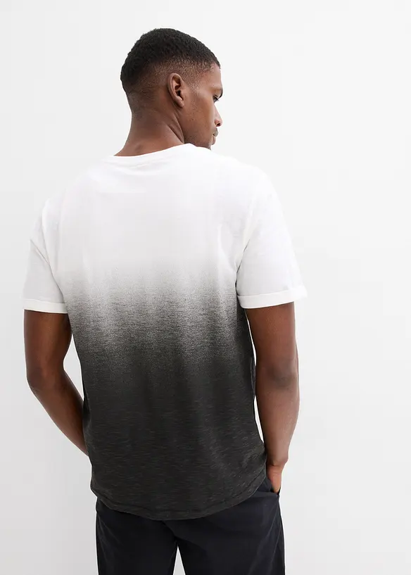 T-Shirt aus reiner Baumwolle, Slim Fit in schwarz von hinten (im Anschnitt) - bonprix