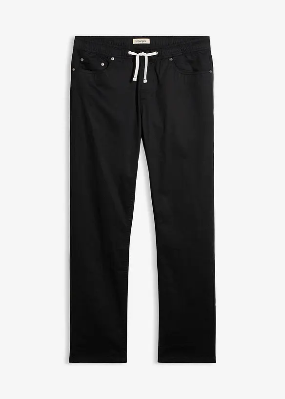 Regular Fit Stretch-Schlupfhose, Straight in grau von vorne - bonprix
