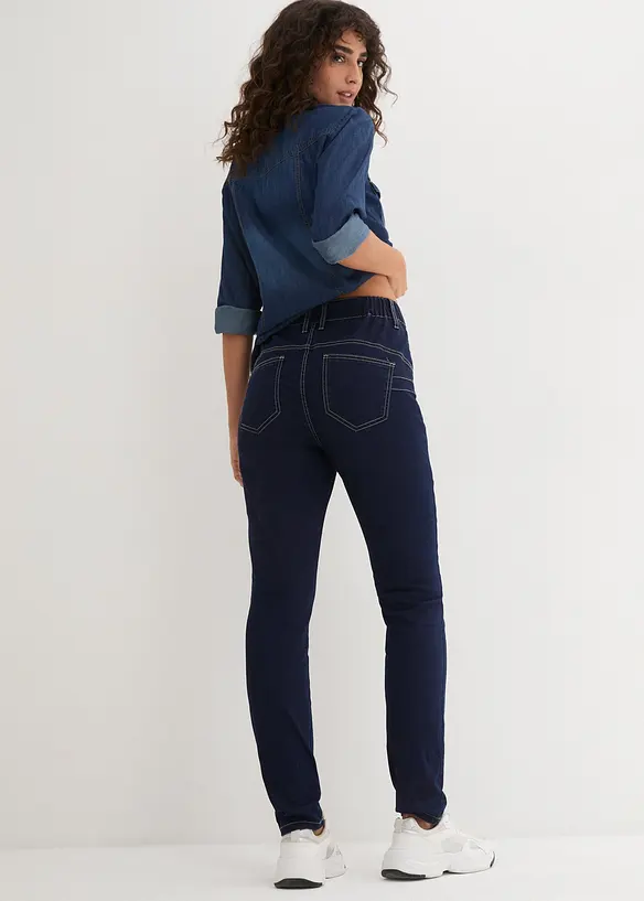 Slim-Fit-Jeans High Waist, Super Stretch in blau von hinten - bonprix Slim-Fit-Jeans High Waist, Super Stretch in blau von hinten - bonprix