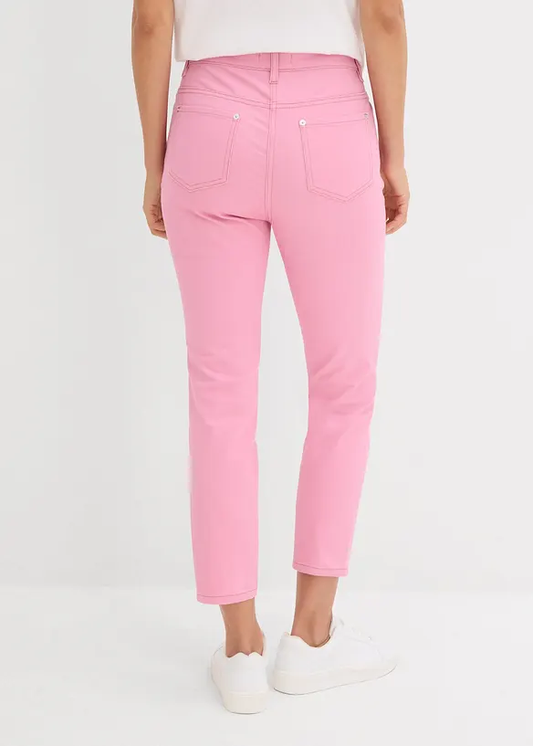 7/8-Hose aus elatischem Baumwoll-Mix in rosa von hinten - bonprix