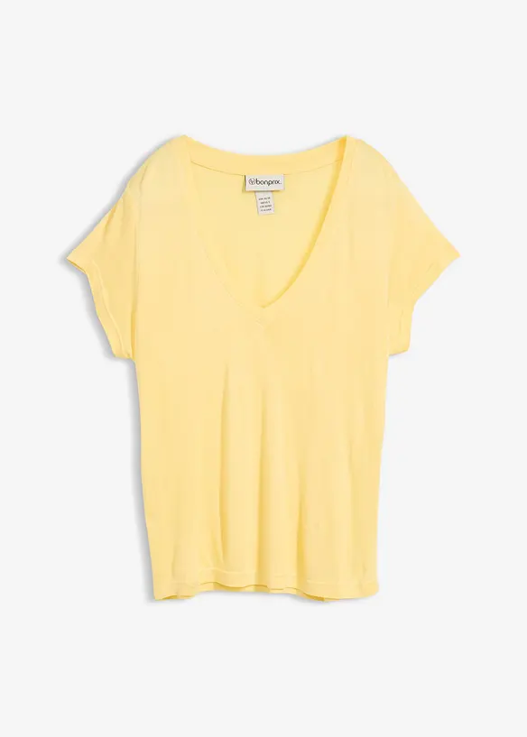 T-Shirt aus softer Viskose in gelb von vorne - bonprix T-Shirt aus softer Viskose in gelb von vorne - bonprix