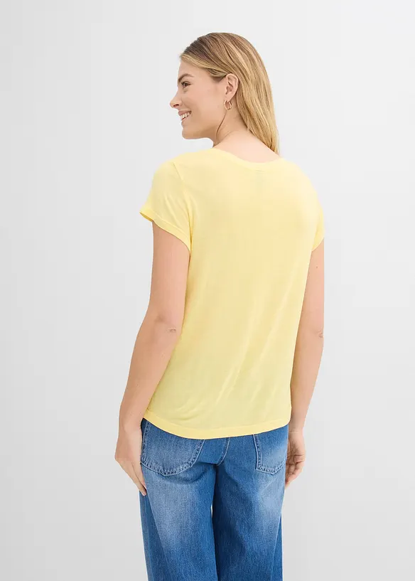 T-Shirt aus softer Viskose in gelb von hinten (im Anschnitt) - bonprix T-Shirt aus softer Viskose in gelb von hinten (im Anschnitt) - bonprix