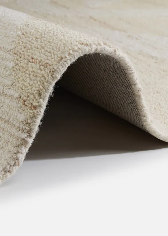 Natur-Teppich mit graphischer Musterung in beige (Detailaufnahme) - bonprix