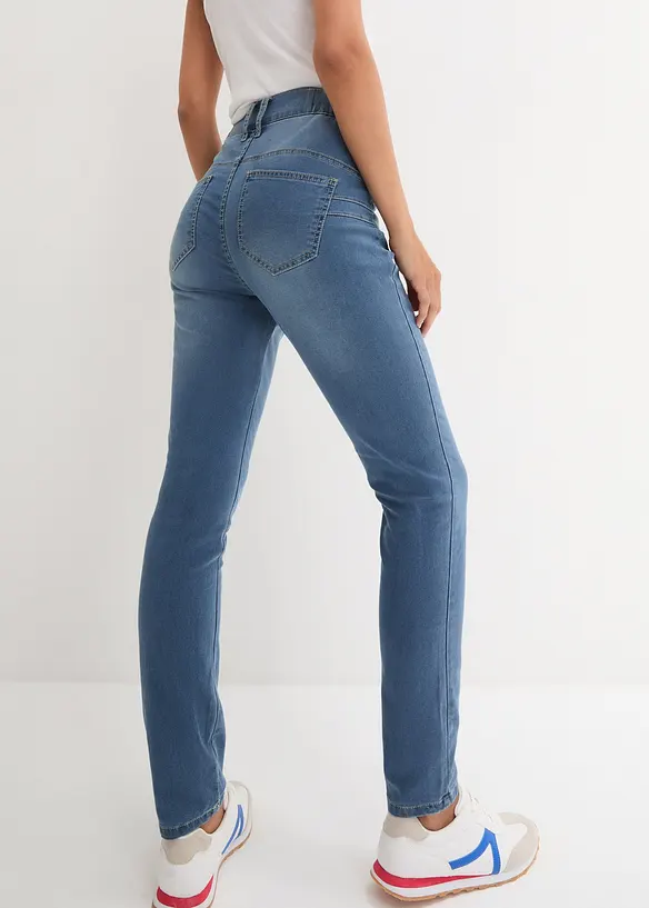 Slim-Fit-Jeans High Waist, Super Stretch in blau von hinten - bonprix Slim-Fit-Jeans High Waist, Super Stretch in blau von hinten - bonprix