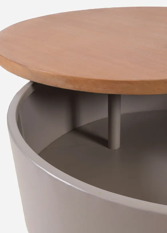 Beistelltisch mit drehbarer Tischplatte in braun von hinten (Detailaufnahme) - bonprix