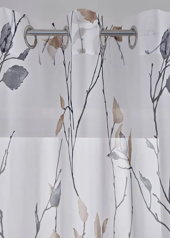 Transparente Gardine aus feinem Voile, auch in extra lang (1er Pack) in beige - bonprix