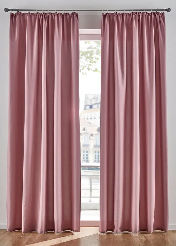 Blickdichte Vorhänge aus Microfaser (2er Pack) in rosa - bonprix