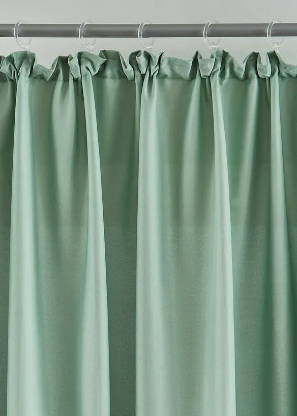 Pflegeleichte Vorhänge mit recyceltem Polyester (2er Pack) in grün - bonprix