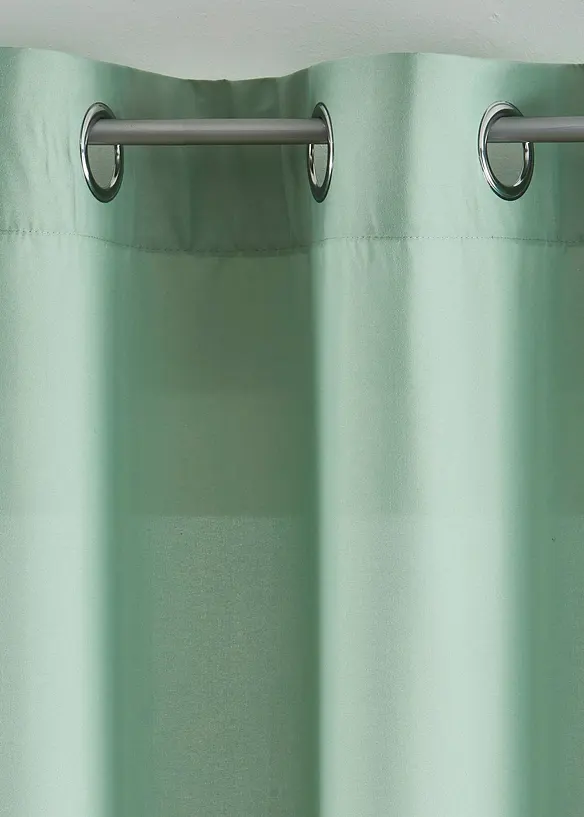 Blickdichter Vorhang aus Microfaser (2er Pack) in grün - bonprix