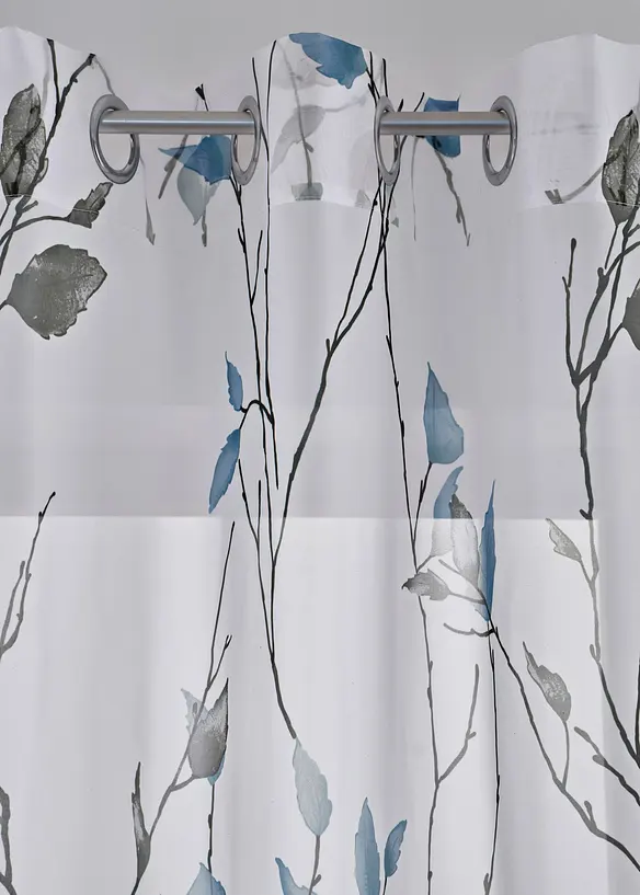 Transparente Gardine aus feinem Voile, auch in extra lang (1er Pack) in blau - bonprix