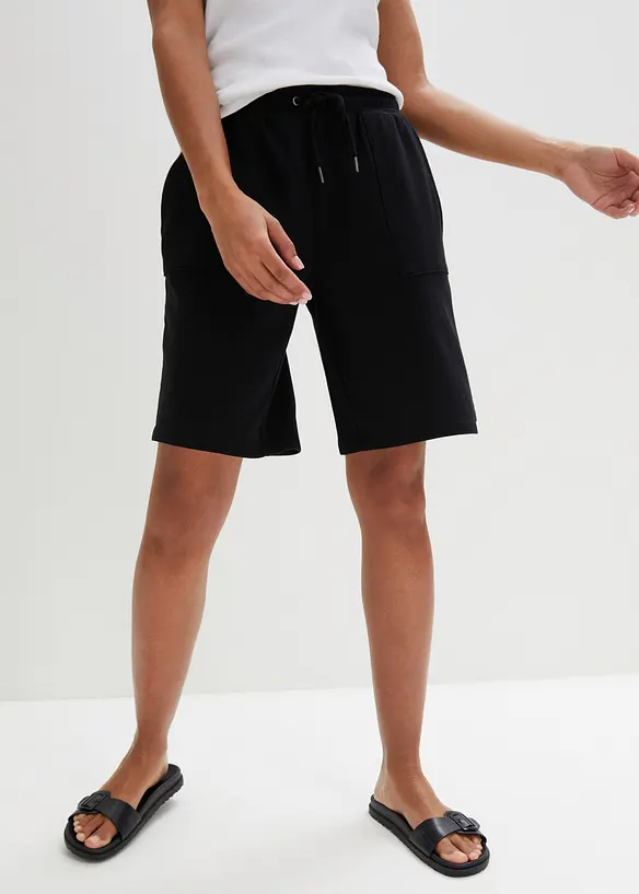 Sweat-Shorts aus Baumwoll-Mix in schwarz von vorne - bonprix Sweat-Shorts aus Baumwoll-Mix in schwarz von vorne - bonprix