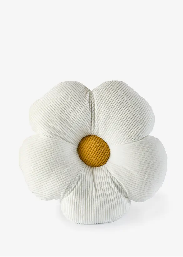 Dekokissen Blume in weiß von vorne - bonprix