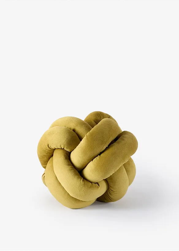Knoten Dekokissen in gelb von vorne - bonprix