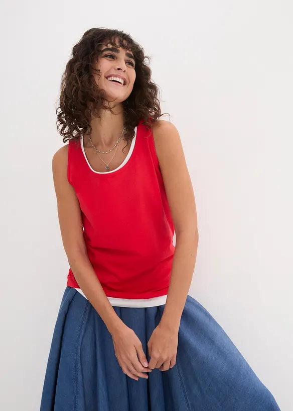 Long-Top (5er-Pack) in rot von vorne (im Anschnitt) - bonprix Long-Top (5er-Pack) in rot von vorne (im Anschnitt) - bonprix