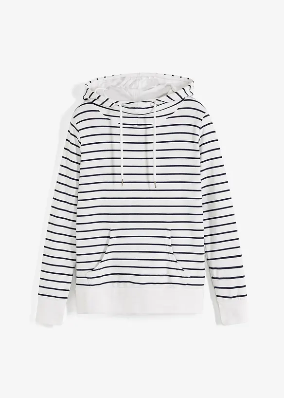 Hoodie aus Baumwoll-Mix in weiß von vorne - bonprix Hoodie aus Baumwoll-Mix in weiß von vorne - bonprix