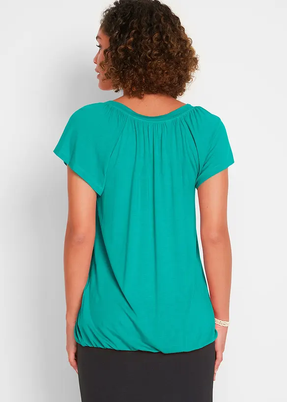 Shirt aus Viskose-Mix in grün von hinten (im Anschnitt) - bonprix