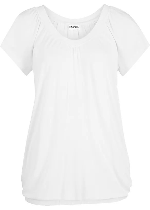 Shirt aus Viskose-Mix in weiß von vorne - bonprix