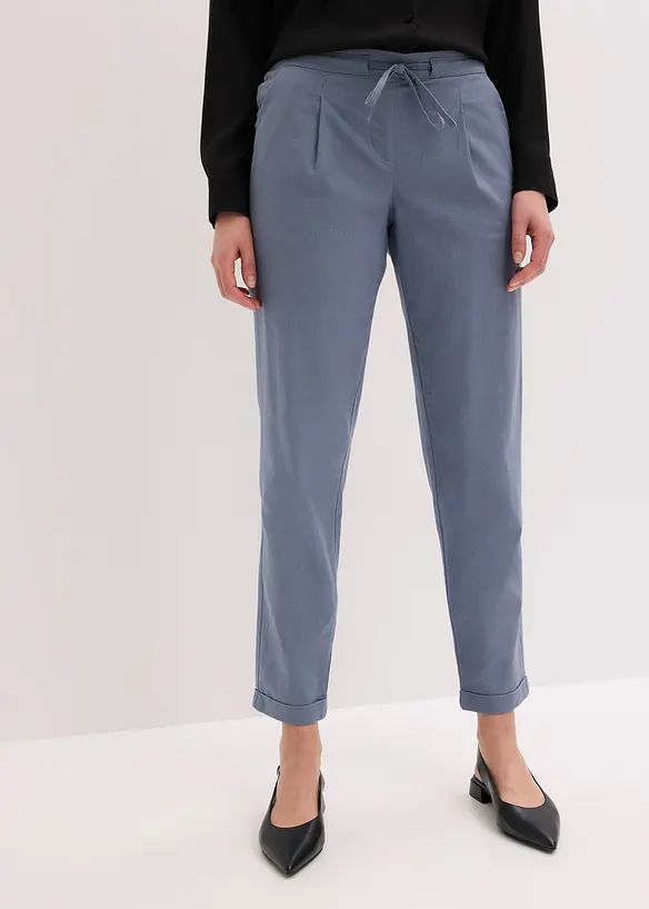 Leinenhose aus reinem Leinen in blau von vorne - bonprix Leinenhose aus reinem Leinen in blau von vorne - bonprix