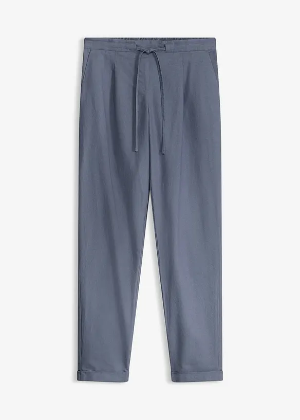 Leinenhose aus reinem Leinen in blau von vorne - bonprix Leinenhose aus reinem Leinen in blau von vorne - bonprix