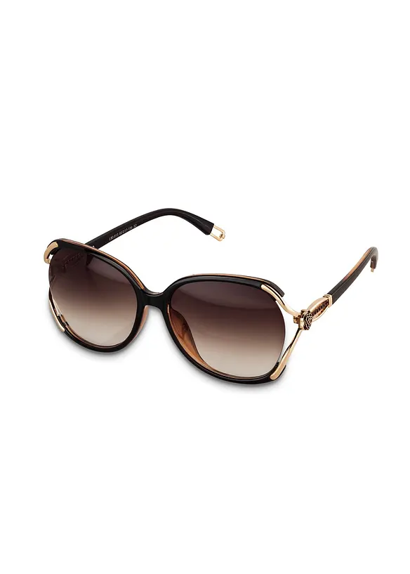Sonnenbrille mit dekorativen Details in braun (Detailaufnahme) - bonprix