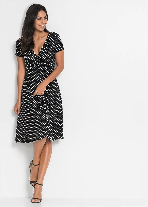 Jerseykleid aus Viskose-Mix in schwarz von vorne (Totalaufnahme) - bonprix Jerseykleid aus Viskose-Mix in schwarz von vorne (Totalaufnahme) - bonprix