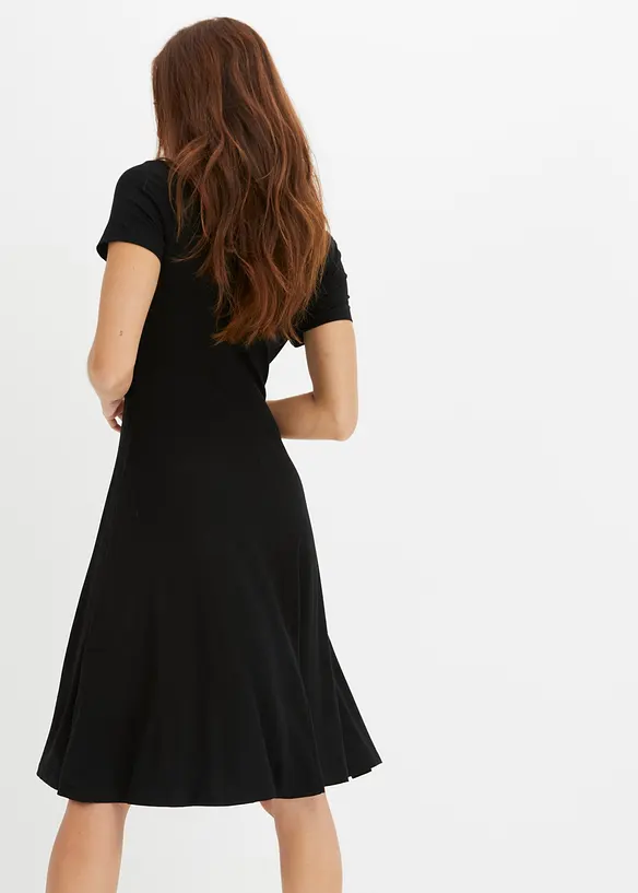Jerseykleid aus Viskose-Mix in schwarz von hinten (Totalaufnahme) - bonprix Jerseykleid aus Viskose-Mix in schwarz von hinten (Totalaufnahme) - bonprix
