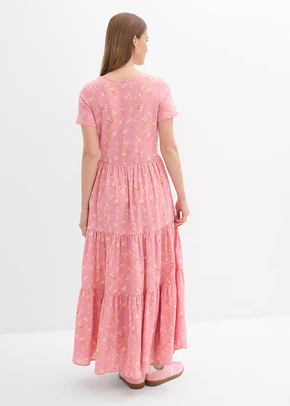 Maxikeid aus reiner Baumwolle in rosa von hinten (Totalaufnahme) - bonprix Maxikeid aus reiner Baumwolle in rosa von hinten (Totalaufnahme) - bonprix