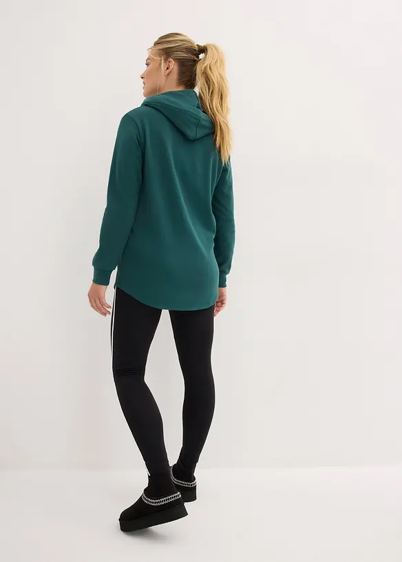 Jogginganzug mit Long-Sweatshirt und Leggings (2-tlg.) in schwarz von hinten (Totalaufnahme) - bonprix
