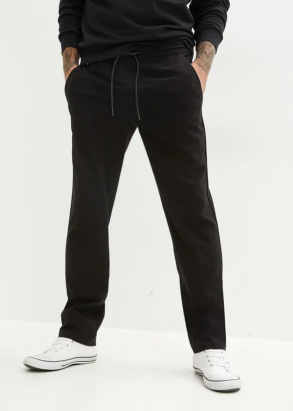 Relaxed Fit Schlupfhose, Straight in schwarz von vorne - bonprix