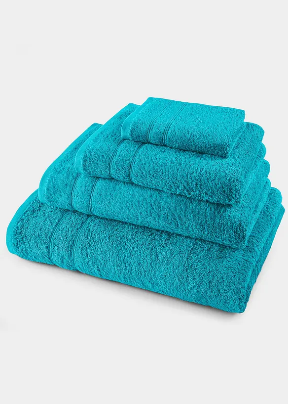 Baumwoll-Handtuch Deluxe in petrol - bonprix