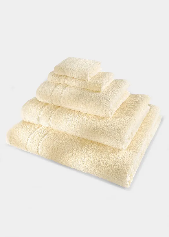 Baumwoll-Handtuch Deluxe in beige - bonprix