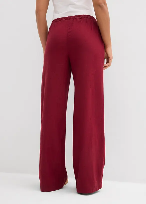 Palazzo-Hose aus Leinen-Viskose-Mix in rot von hinten - bonprix Palazzo-Hose aus Leinen-Viskose-Mix in rot von hinten - bonprix