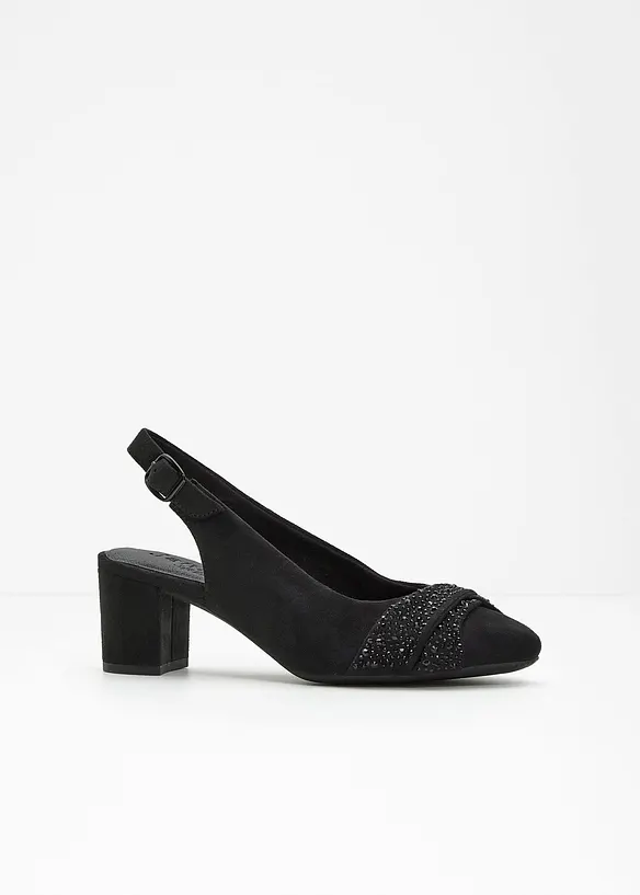 Jana Komfort-Slingpumps in bequemer Weite in schwarz - Jana